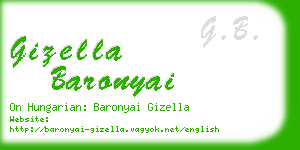 gizella baronyai business card